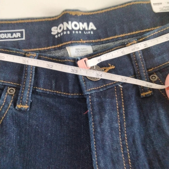 Sonoma Mens 32X30 Dark Wash Regular Every Day Pants NEW - Picture 6 of 14